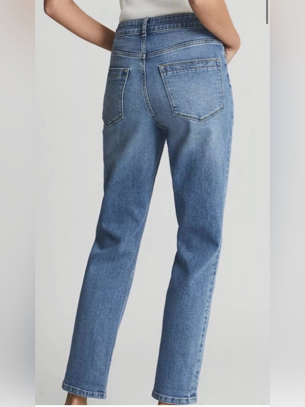 Reiss Bailey Straight Leg Ankle Cropped Length Jeans - Picture 2 of 11